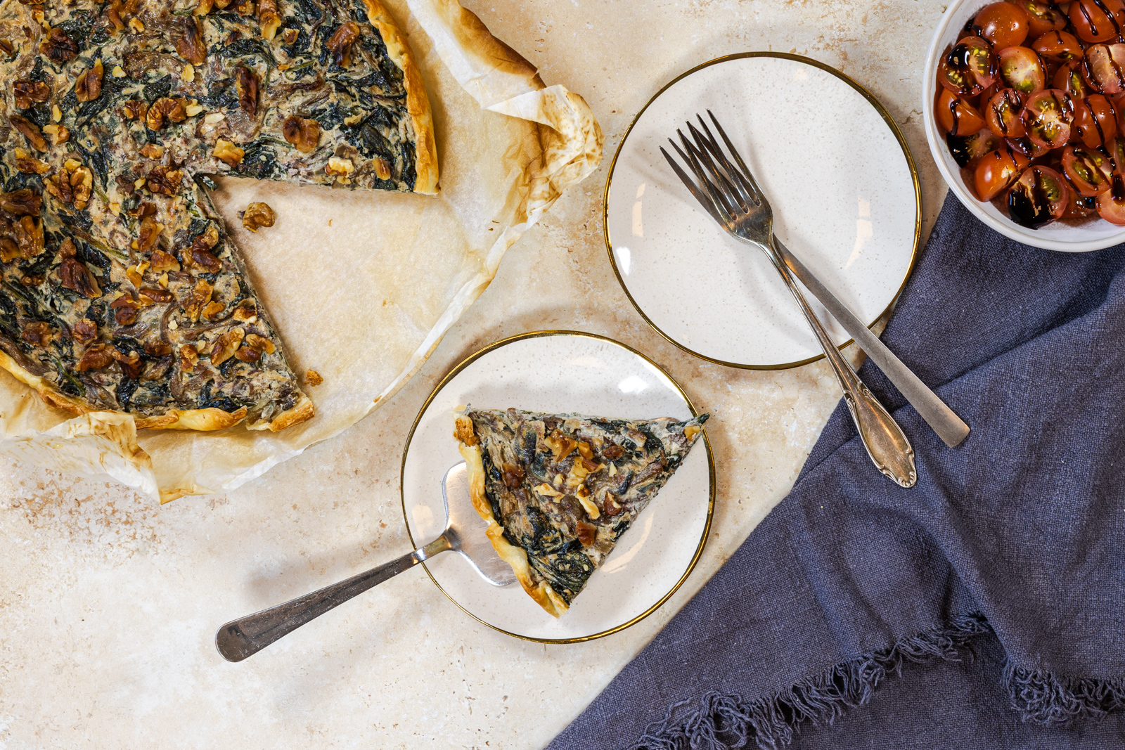 Vegan quiche met oesterzwammen